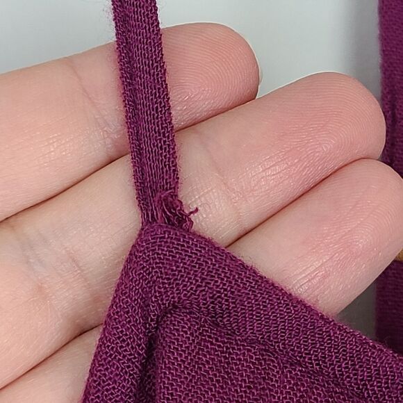 Burgundy Geometric Aztec Print Embroidered Keyhole Back Romper Small - Picture 15 of 16